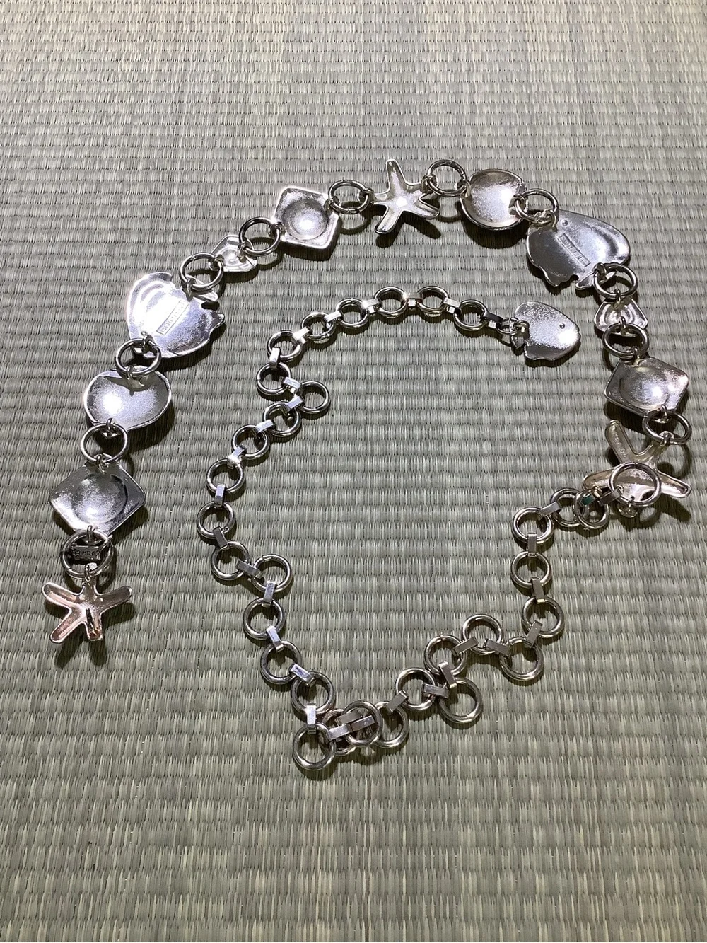 Chico’s Silver Sea Life Charm Chain Belt